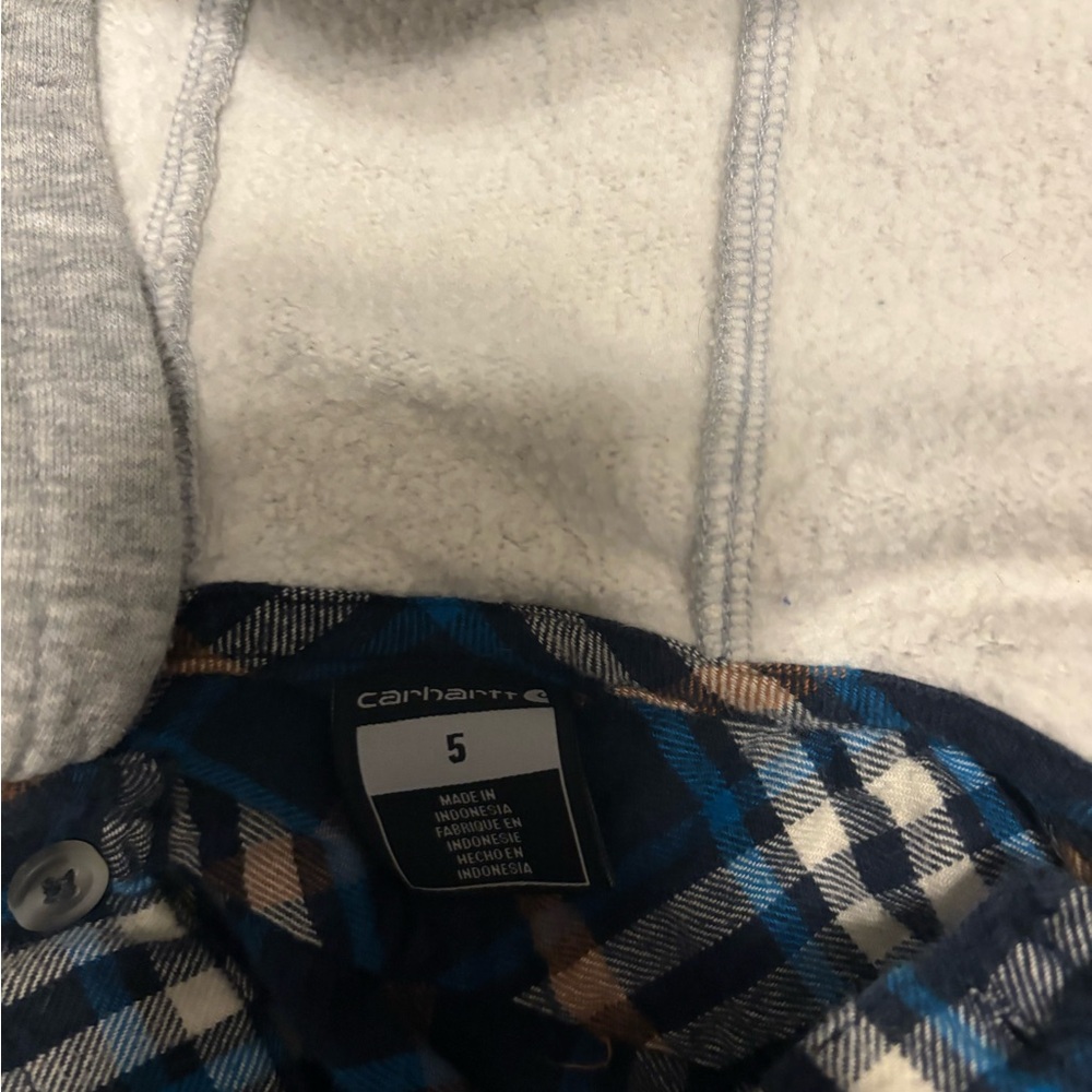Carhartt + Old Navy Plaid Flannel Shirt with Hood - Picture 4 of 5